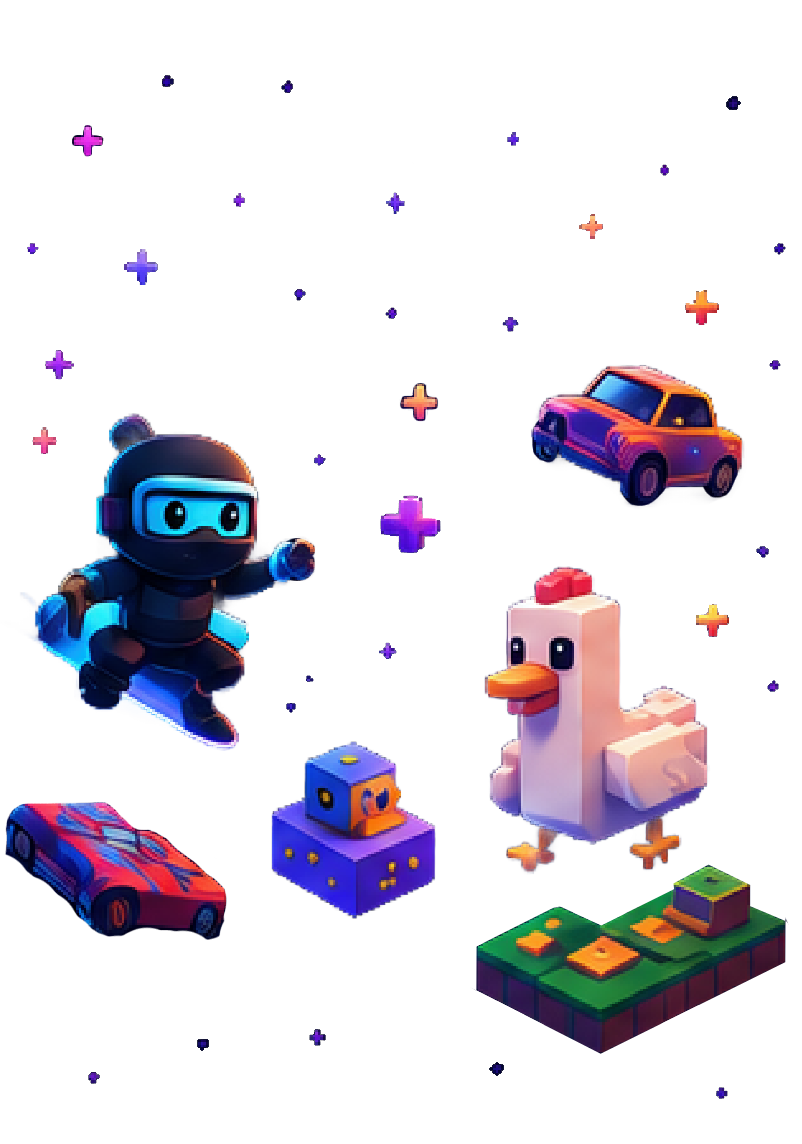 A feed of AI-generated PlayFeed games